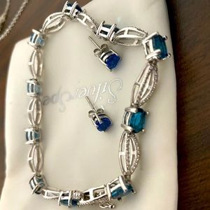 sapphire bracelet and earrings